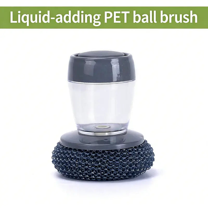 Cepillo de palma para cocina con dispensador automático de jabón, mango cómodo, cerdas duraderas, agarre ergonómico antideslizante para limpieza de fregaderos, ollas y tazones, herramienta multiusos - Esponjas