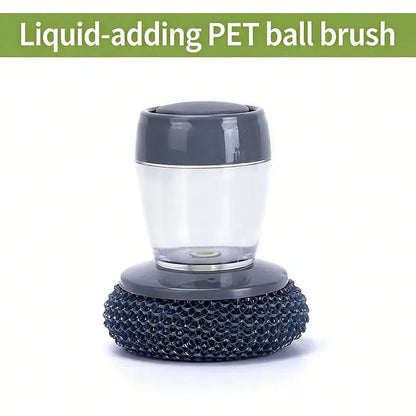 Cepillo de palma para cocina con dispensador automático de jabón, mango cómodo, cerdas duraderas, agarre ergonómico antideslizante para limpieza de fregaderos, ollas y tazones, herramienta multiusos - Esponjas