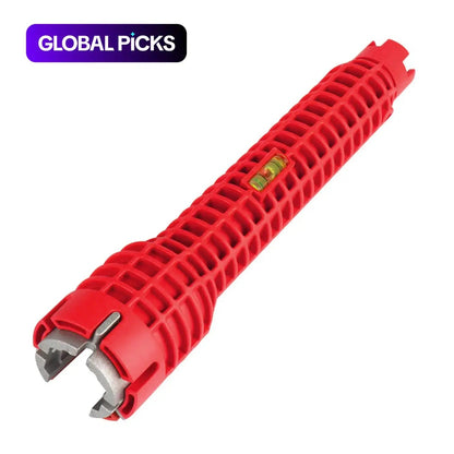 Juego de llave de carraca multifuncional para grifos, instalador de grifos de fregadero y herramienta extractora de tuberías para fontanería de cocina y baño