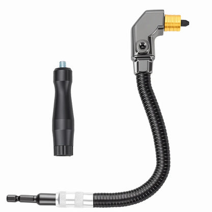 Accesorio de taladro en ángulo recto de 90 grados, adaptador de taladro para esquinas giratorias para espacios confinados, extensión de taladro eléctrico de alta resistencia para muebles, armarios y carpintería