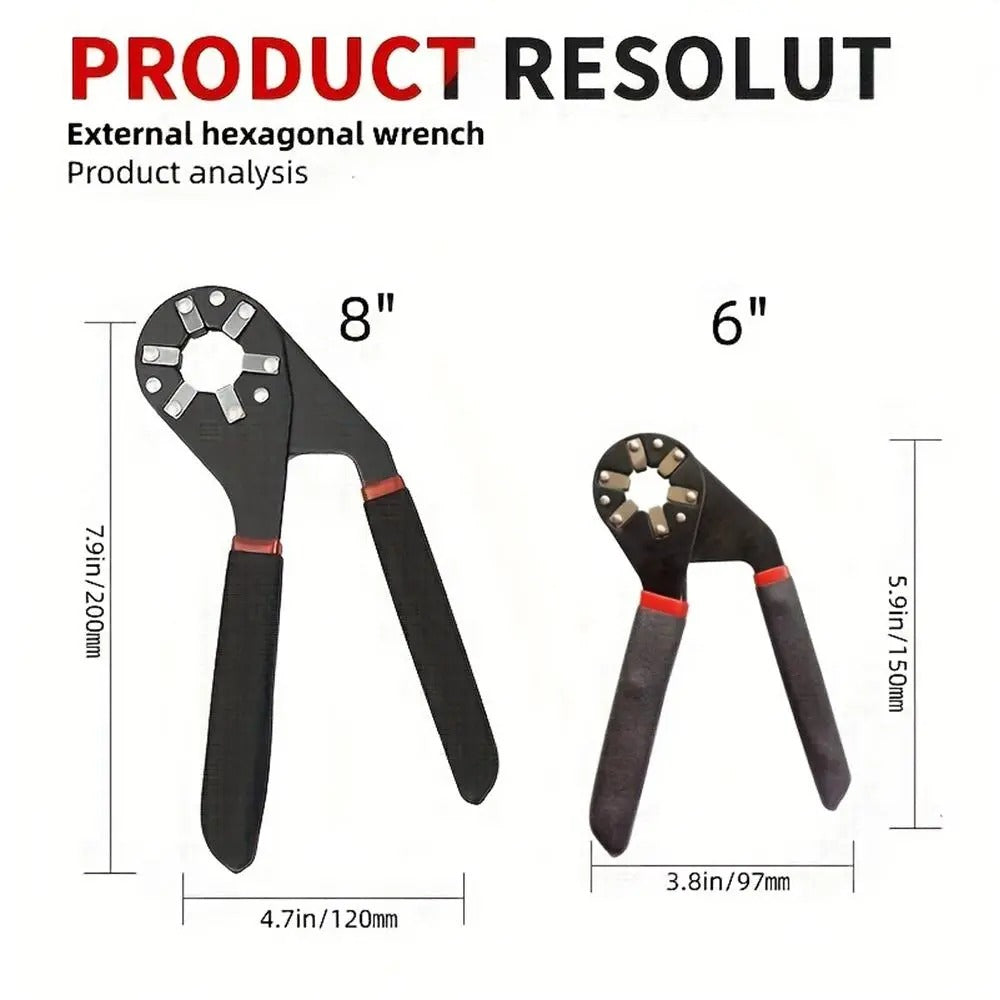 Bionic Self-Adjusting Wrench, Adjustable Wrench, 14-in-1 Multifunctional Universal Wrench with Anti-Slip Handle, High-Torque Portable Tool for Car & Bicycle Repair