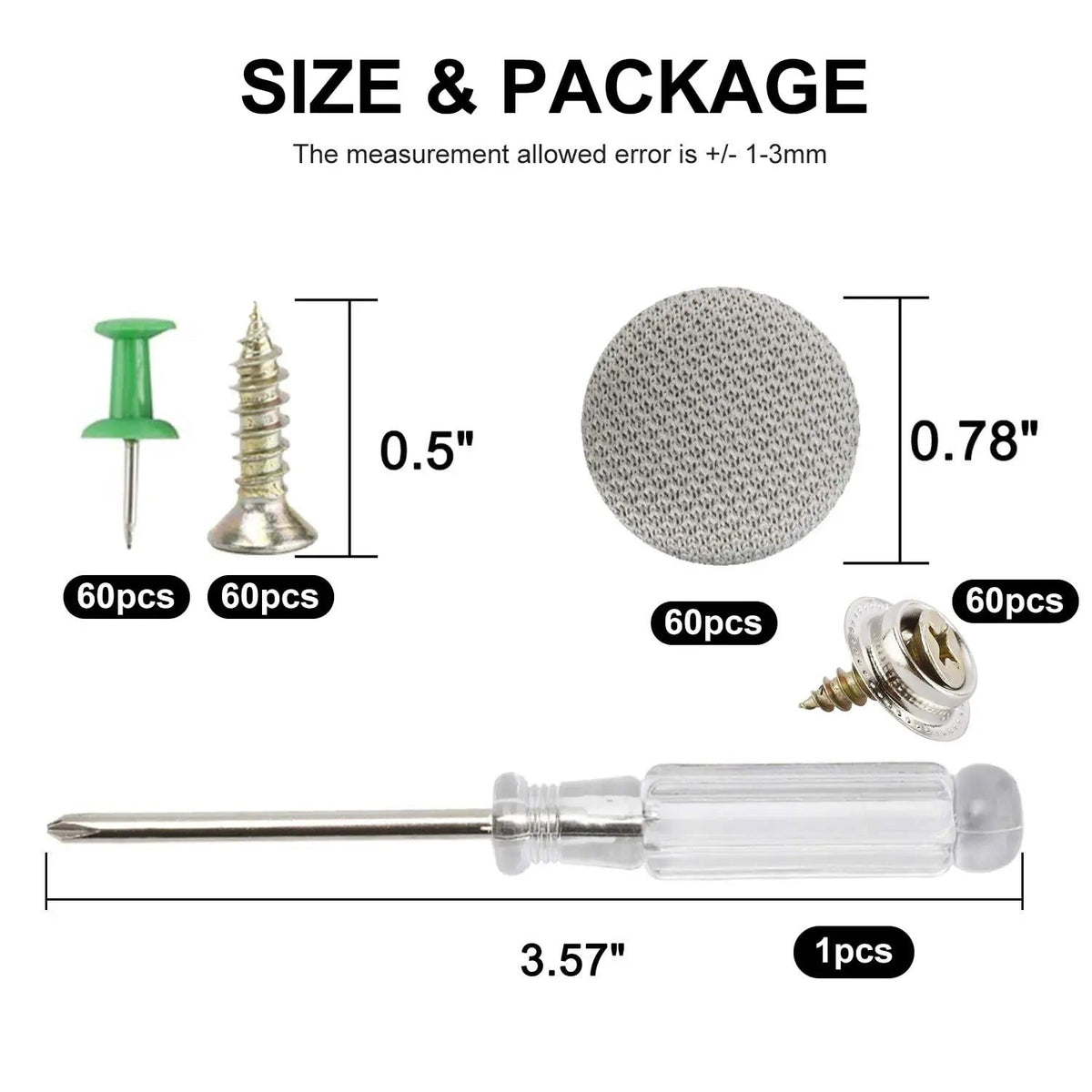 Kit de botones de reparación para tapicería de techo de automóvil, remaches de fijación universales para techo de coche con herramienta de instalación, compatible con todos los vehículos