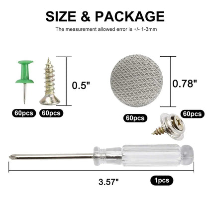 Kit de botones de reparación para tapicería de techo de automóvil, remaches de fijación universales para techo de coche con herramienta de instalación, compatible con todos los vehículos