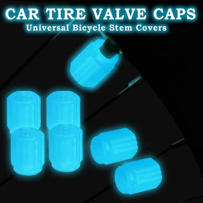 Tapones de válvula fluorescentes impermeables que brillan en la oscuridad, tapones universales para válvulas de neumáticos de coche y bicicleta, ideales para coche y bicicleta
