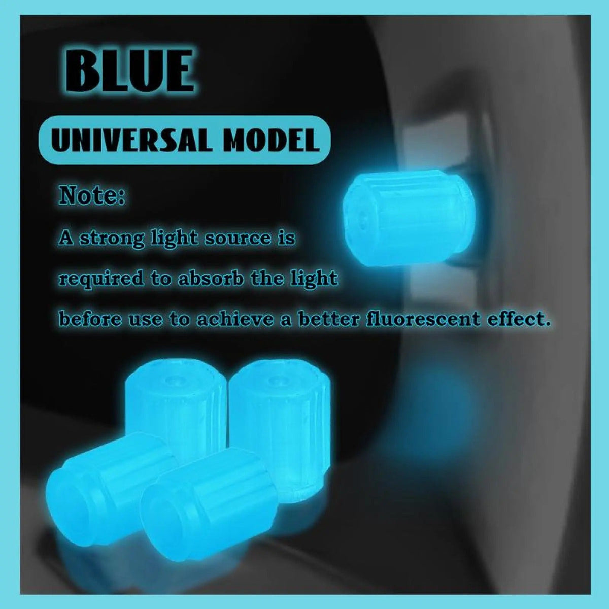 Tapones de válvula fluorescentes impermeables que brillan en la oscuridad, tapones universales para válvulas de neumáticos de coche y bicicleta, ideales para coche y bicicleta