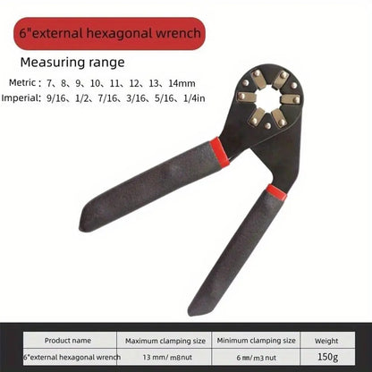 Bionic Self-Adjusting Wrench, Adjustable Wrench, 14-in-1 Multifunctional Universal Wrench with Anti-Slip Handle, High-Torque Portable Tool for Car & Bicycle Repair