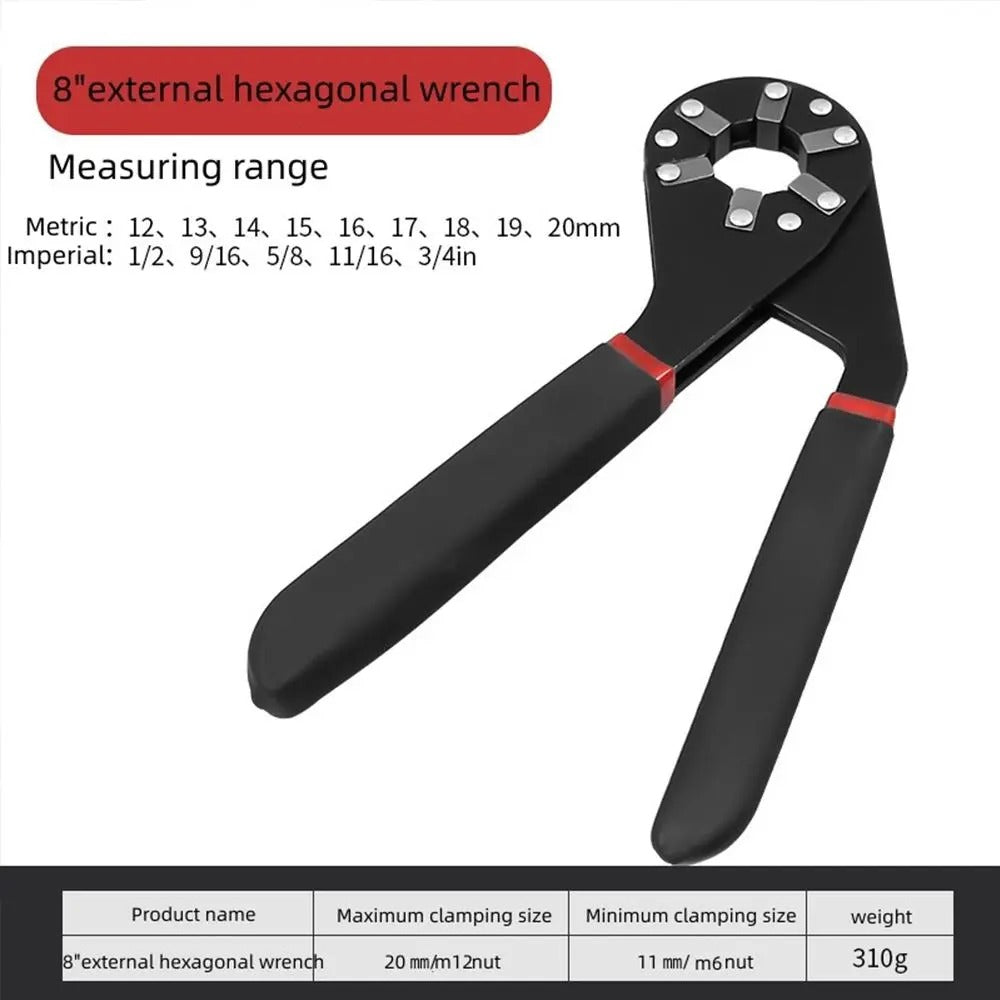 Bionic Self-Adjusting Wrench, Adjustable Wrench, 14-in-1 Multifunctional Universal Wrench with Anti-Slip Handle, High-Torque Portable Tool for Car & Bicycle Repair