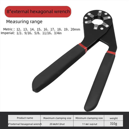 Bionic Self-Adjusting Wrench, Adjustable Wrench, 14-in-1 Multifunctional Universal Wrench with Anti-Slip Handle, High-Torque Portable Tool for Car & Bicycle Repair