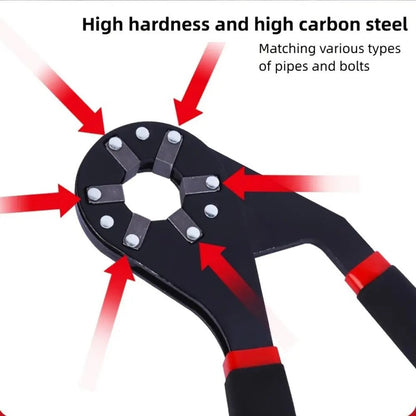 Bionic Self-Adjusting Wrench, Adjustable Wrench, 14-in-1 Multifunctional Universal Wrench with Anti-Slip Handle, High-Torque Portable Tool for Car & Bicycle Repair