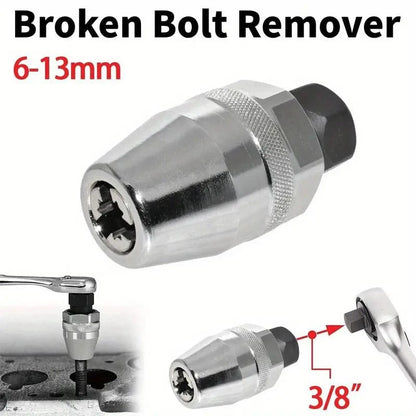 Juego de extractores de pernos rotos de 6-13 mm - Herramienta para extraer espárragos dañados de metal para llave de impacto y carraca, operación manual no eléctrica