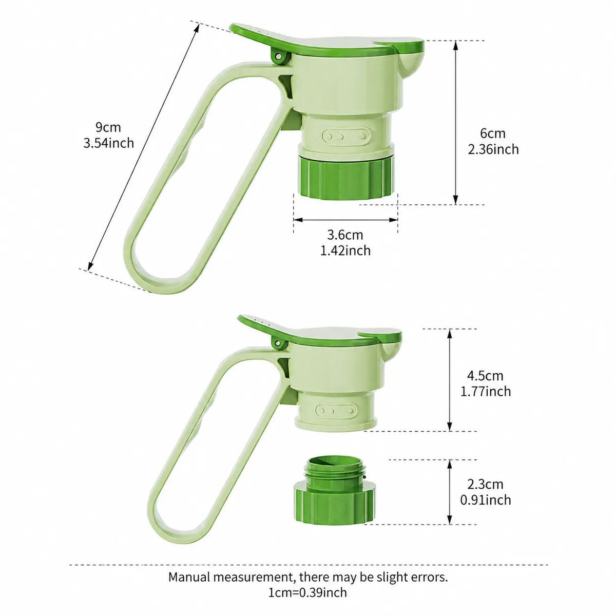 Tapón dispensador de boquilla para botella de plástico - 2 unidades, utensilio de cocina portátil con asa, boca ancha desmontable y diferentes calibres, para aceiteras caseras y preparación de agua fría en el refrigerador