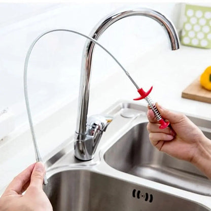 Herramienta de agarre flexible de 78.74 pulgadas con garra: manguera flexible de 4 garras, removedor de obstrucciones de drenaje de baño de 0.7 cm con flexibilidad, accesible a lugares estrechos para necesidades de limpieza de drenaje, 78.74 pulgadas