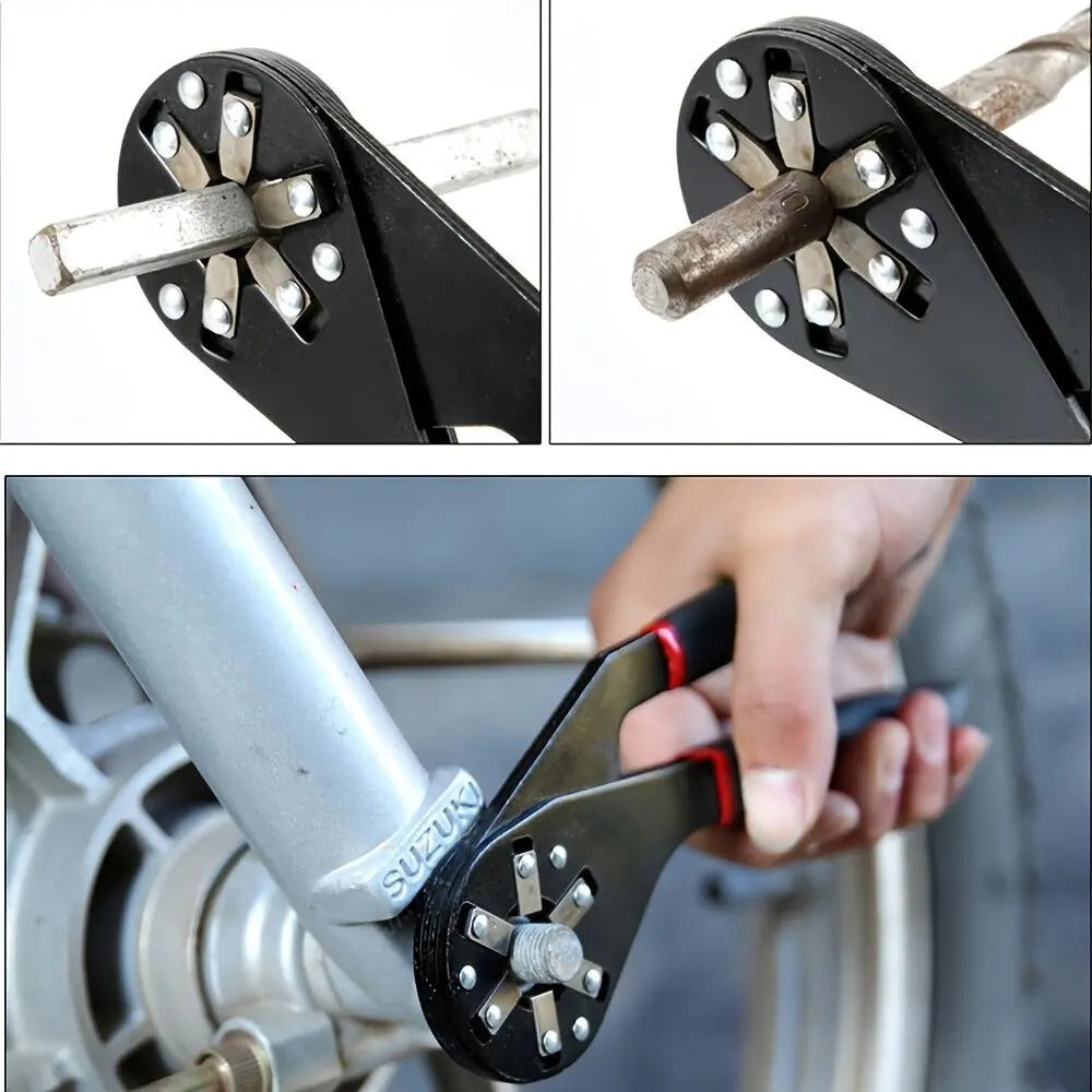 Bionic Self-Adjusting Wrench, Adjustable Wrench, 14-in-1 Multifunctional Universal Wrench with Anti-Slip Handle, High-Torque Portable Tool for Car & Bicycle Repair