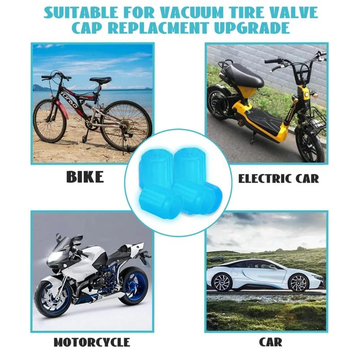Tapones de válvula fluorescentes impermeables que brillan en la oscuridad, tapones universales para válvulas de neumáticos de coche y bicicleta, ideales para coche y bicicleta