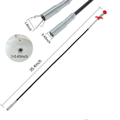 Herramienta de agarre flexible de 78.74 pulgadas con garra: manguera flexible de 4 garras, removedor de obstrucciones de drenaje de baño de 0.7 cm con flexibilidad, accesible a lugares estrechos para necesidades de limpieza de drenaje, 78.74 pulgadas