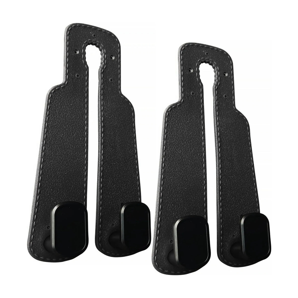 Paquete de 4 ganchos para reposacabezas de asiento de coche, ganchos dobles mejorados para el respaldo del asiento para juguetes de niños, sombreros, mascarillas y gafas de sol, de piel sintética suave y delicada