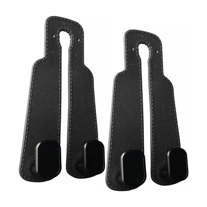Paquete de 4 ganchos para reposacabezas de asiento de coche, ganchos dobles mejorados para el respaldo del asiento para juguetes de niños, sombreros, mascarillas y gafas de sol, de piel sintética suave y delicada
