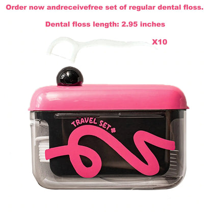 Estuche de almacenamiento tamaño viaje: cuenta con un dispensador automático emergente, portátil y rellenable, perfecto para el cuidado bucal en casa, en restaurantes y durante los viajes.