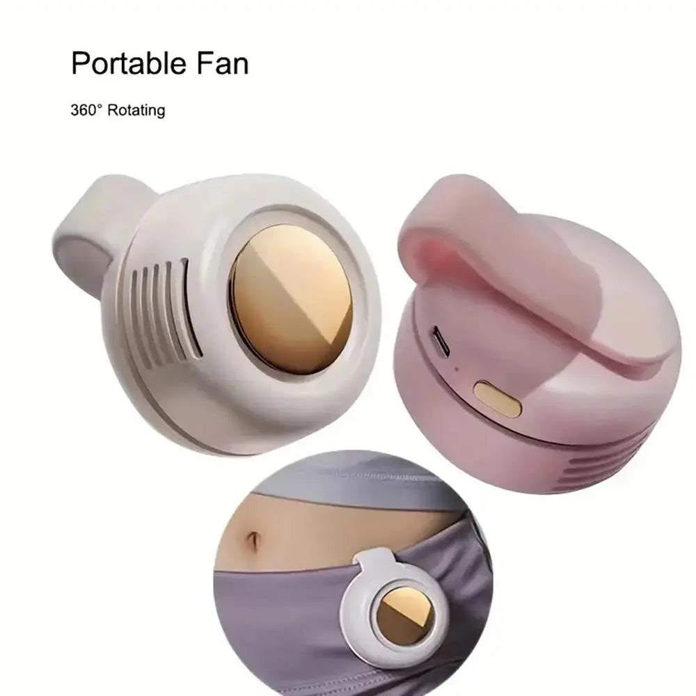 Portable Silent Low Noise Cooling Mini Bladeless Electric Personal Fan, Adjustable 3-speed Suspended Collar & Waist Fans, Rechargeable Rotating Body Fan, Rechargeable Wearable Fan, Suitable for Outdoor & Travel & Office, Travel Accessories