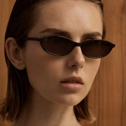 〖Summer Turn Up〗Gafas de sol retro ovaladas de 3 piezas para mujer, elegantes gafas de sol estilo ojo de gato de los años 90, gafas ligeras y estrechas, gafas de sol modernas con protección UV, gafas de sol vintage estilo "rich girl" para mujer
