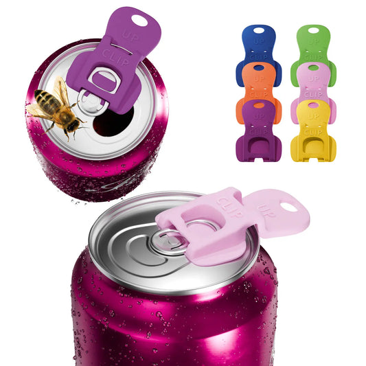 Complete Cover Easy Tab Opener New and Improved 6PK Beverage Barricade 2.0. Colorful Drink Can Protector Cap for Soda, Beer, Coke Shields From Bugs, Bees, Dust at the Party, BBQ, Beach