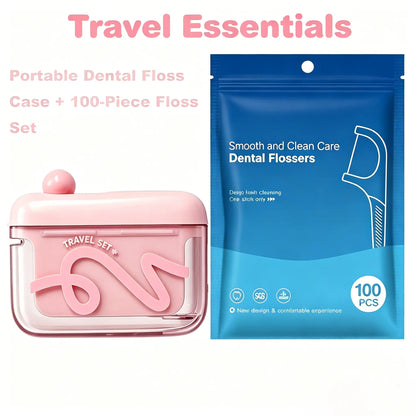 Estuche de almacenamiento tamaño viaje: cuenta con un dispensador automático emergente, portátil y rellenable, perfecto para el cuidado bucal en casa, en restaurantes y durante los viajes.