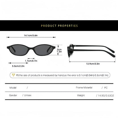 〖Summer Turn Up〗Gafas de sol retro ovaladas de 3 piezas para mujer, elegantes gafas de sol estilo ojo de gato de los años 90, gafas ligeras y estrechas, gafas de sol modernas con protección UV, gafas de sol vintage estilo "rich girl" para mujer