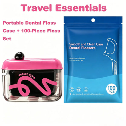 Estuche de almacenamiento tamaño viaje: cuenta con un dispensador automático emergente, portátil y rellenable, perfecto para el cuidado bucal en casa, en restaurantes y durante los viajes.