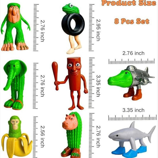 Italian Brainrot Toys 24pcs Tralalero Tralala Meme Shark Figures 2.5in Funny Animals Keychain Decor Gifts for Fans Squishy Bag Charms Car Accessories Collector Set Fun Collectibles Silicone Figurines Decorative Figurines