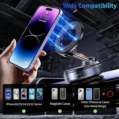 Soporte magnético universal para teléfono de coche con ventosa de succión fuerte para todos los teléfonos inteligentes y vehículos, diseño plegable, funciona en salpicaderos, gimnasios y espejos de baño