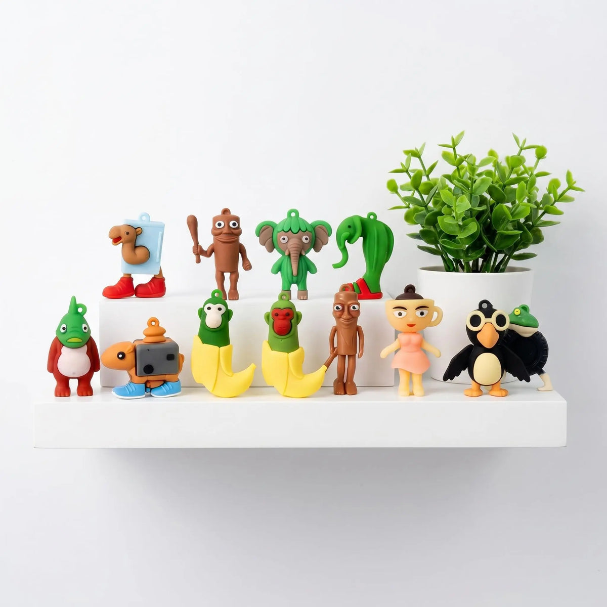 Italian Brainrot Toys 24pcs Tralalero Tralala Meme Shark Figures 2.5in Funny Animals Keychain Decor Gifts for Fans Squishy Bag Charms Car Accessories Collector Set Fun Collectibles Silicone Figurines Decorative Figurines