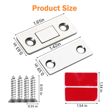 16 Counts Cabinet Magnetic Catch without Punching, Versatile for Cabinets, Drawers & Windows