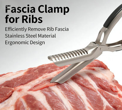 Kit de herramientas de acero inoxidable para retirar la membrana de las costillas BBQ, con pinza curva y agarre antideslizante, diseño ergonómico para una fácil eliminación de la membrana, accesorios para barbacoa aptos para lavavajillas (1 unidad)