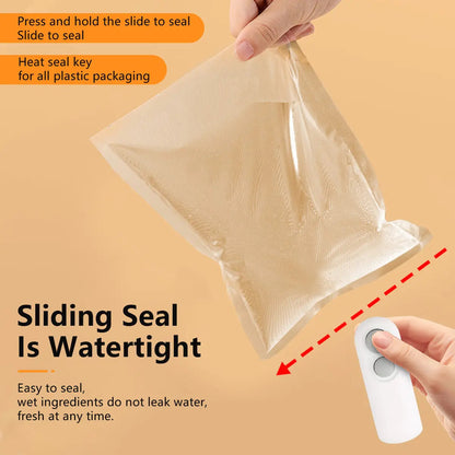Mini snack bag sealing machine,2 in 1 heat USB rechargeable snack bag selaer,plastic Electric bag sealers, keep food fresh. Portable Sealer Picnics.
