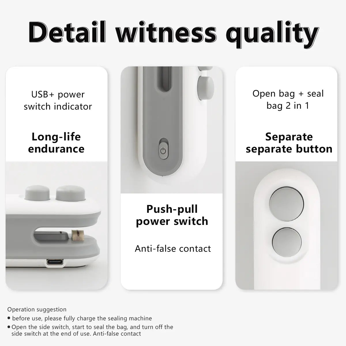 Mini snack bag sealing machine,2 in 1 heat USB rechargeable snack bag selaer,plastic Electric bag sealers, keep food fresh. Portable Sealer Picnics.