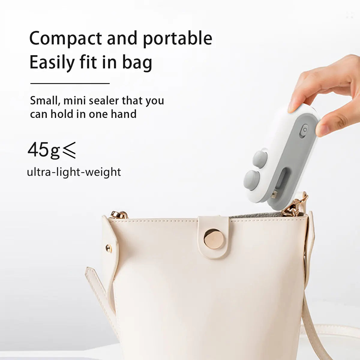 Mini snack bag sealing machine,2 in 1 heat USB rechargeable snack bag selaer,plastic Electric bag sealers, keep food fresh. Portable Sealer Picnics.