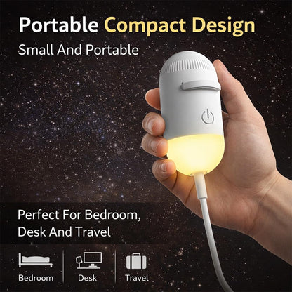 USB 2-in-1 Galaxy Projector and Warm Night Light - 3 or 12 Projection Discs