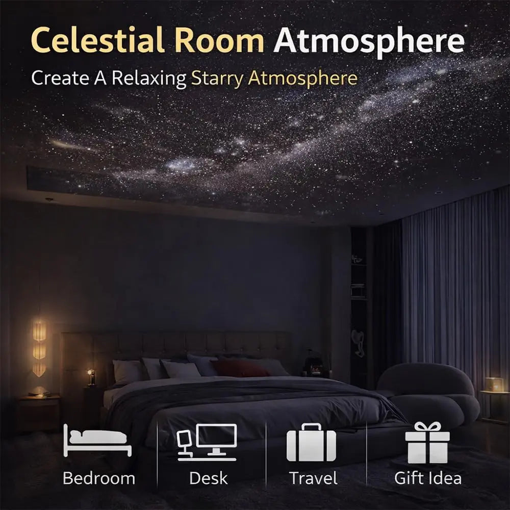 USB 2-in-1 Galaxy Projector and Warm Night Light - 3 or 12 Projection Discs