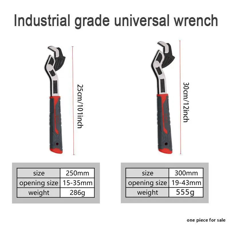 Llave de autoajuste multifuncional, llave flexible para tuberías multimodelo de 6, 8, 10, 12 pulgadas, de apertura rápida para tuberías de agua caliente, juego de llaves para tuberías