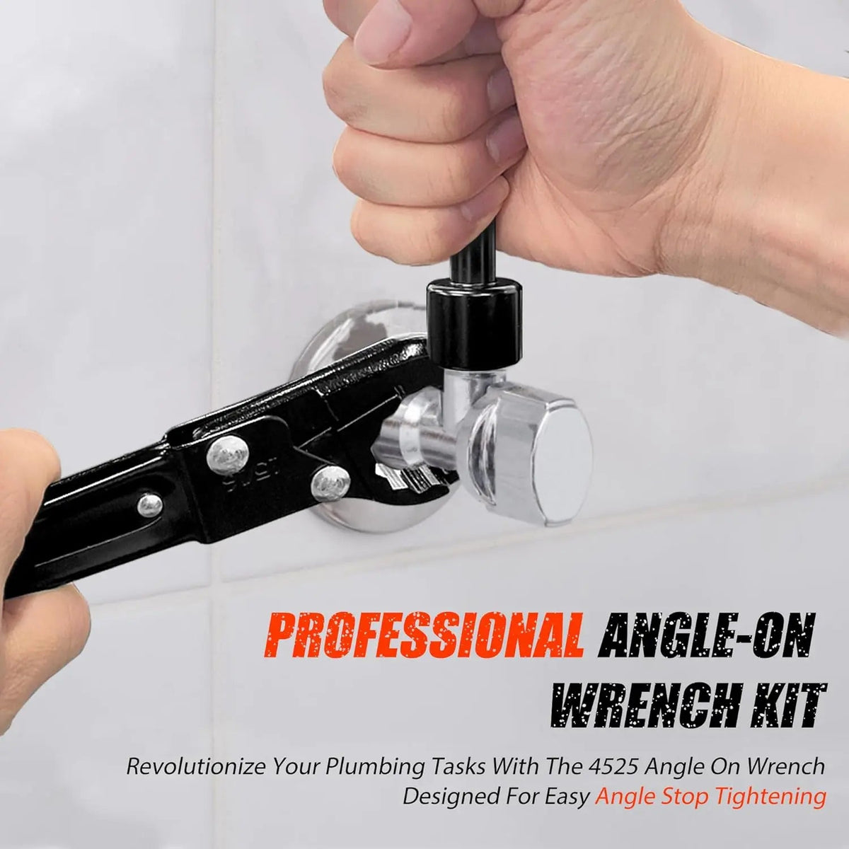 Plumbing Tools – Dual Wrench Kit, Angle Stop Wrench, Plumbing Wrench. Professional plumbing toolset specially designed for confined spaces for easy angle stop and supply nut installation. Must-have for plumbers.