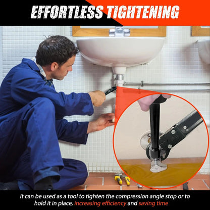 Plumbing Tools – Dual Wrench Kit, Angle Stop Wrench, Plumbing Wrench. Professional plumbing toolset specially designed for confined spaces for easy angle stop and supply nut installation. Must-have for plumbers.