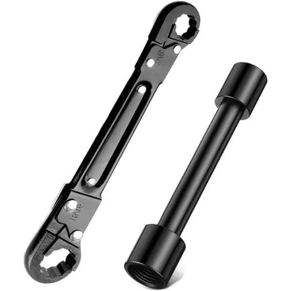 Plumbing Tools – Dual Wrench Kit, Angle Stop Wrench, Plumbing Wrench. Professional plumbing toolset specially designed for confined spaces for easy angle stop and supply nut installation. Must-have for plumbers.
