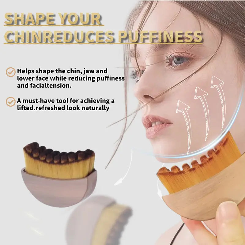 Face Contour Brush for Jawline & Chin, Dry Brushing Massager, Ergonomically Designed to Fit The Skin Precisely, 1PCS Beauty Roller