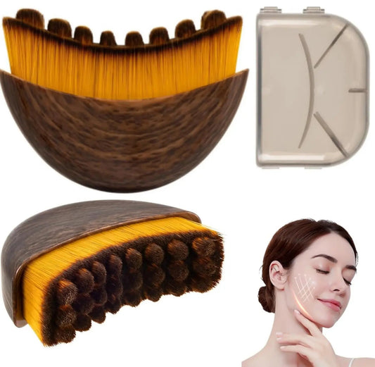 Face Contour Brush for Jawline & Chin, Dry Brushing Massager, Ergonomically Designed to Fit The Skin Precisely, 1PCS Beauty Roller