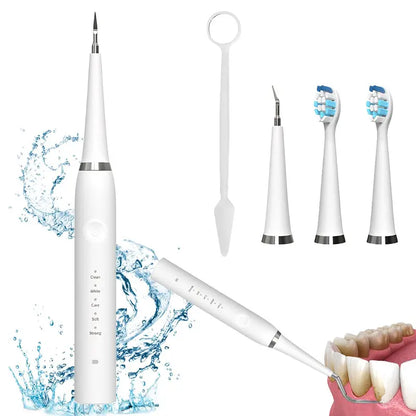 Ultrasonic Dental Plaque Remover for Humans & Pets - Professional Teeth Cleaning Kit for Tartar & Stain Removal, Safe & Gentle Electric Toothbrush for Cats, Dogs and People